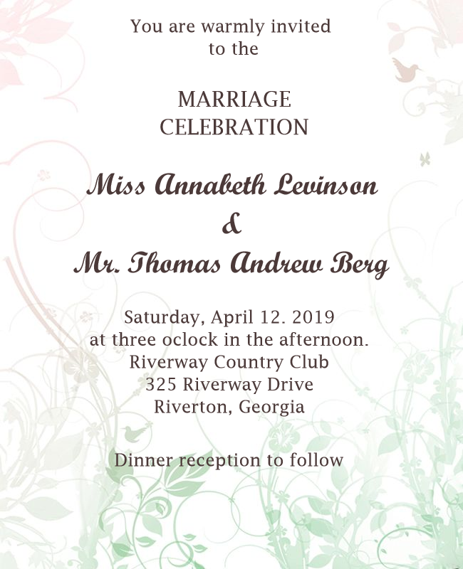 wedding announcement template sample