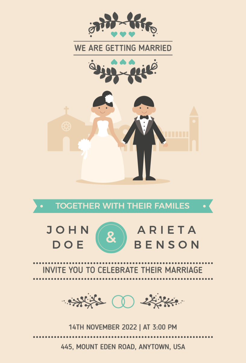 wedding card invitation template sample