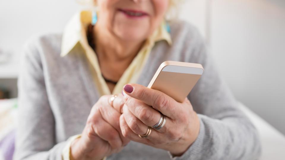 granny with mobile
