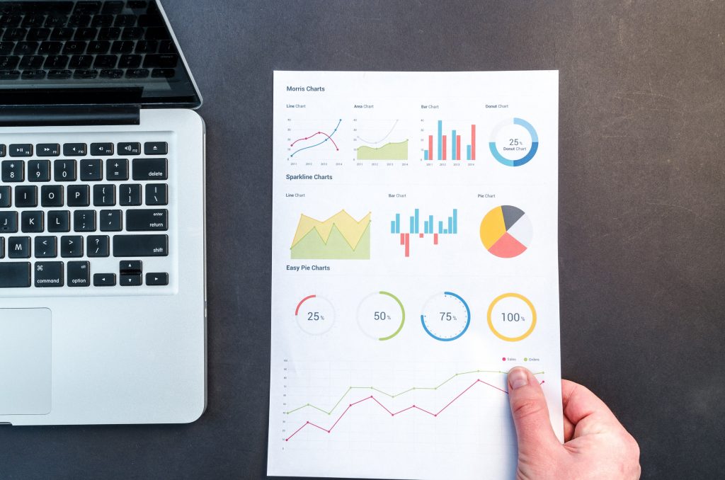 different charts on paper
