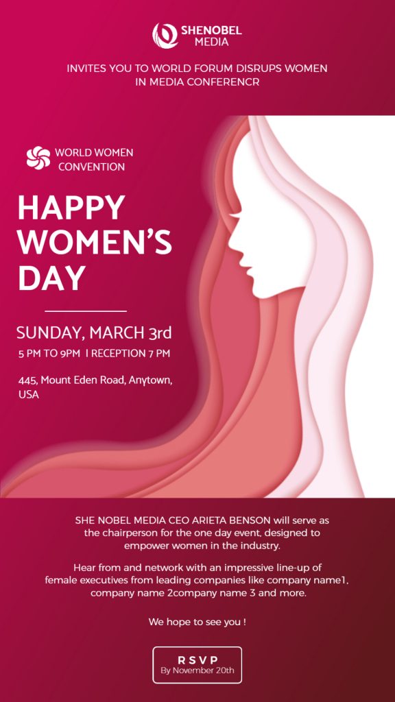 women empowerment, womens day campaign celebration poster with