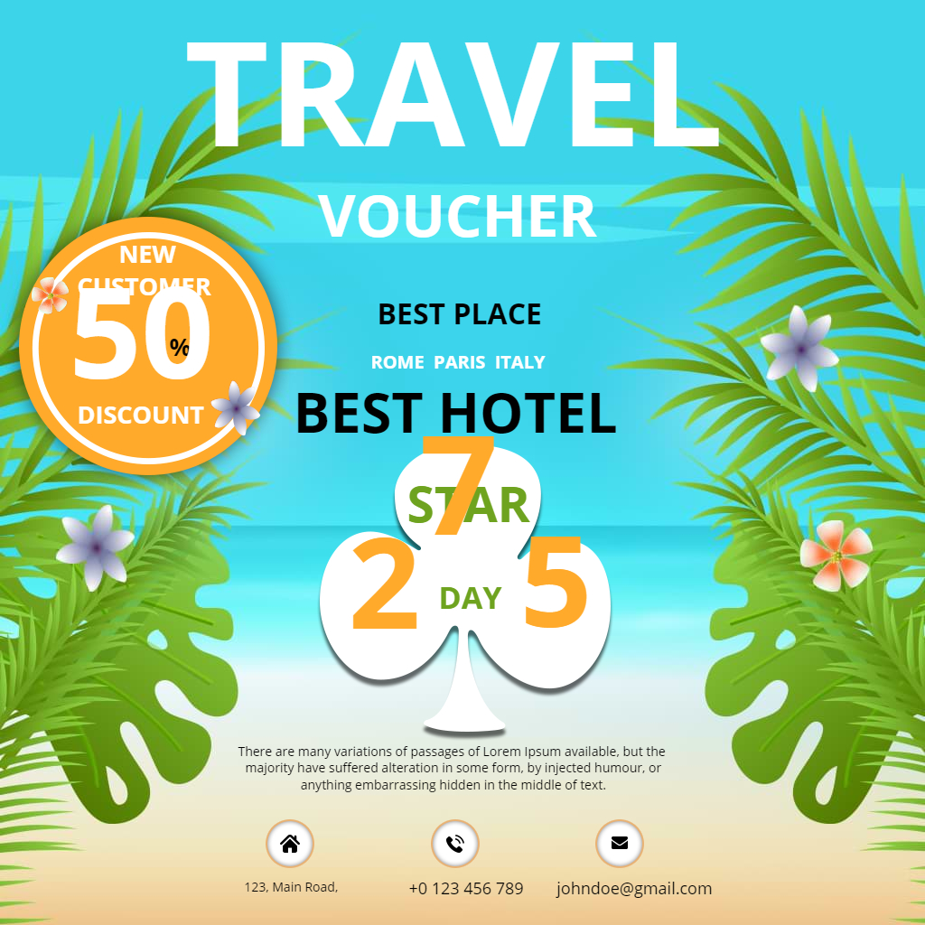 Travel Gift Certificate Template﻿