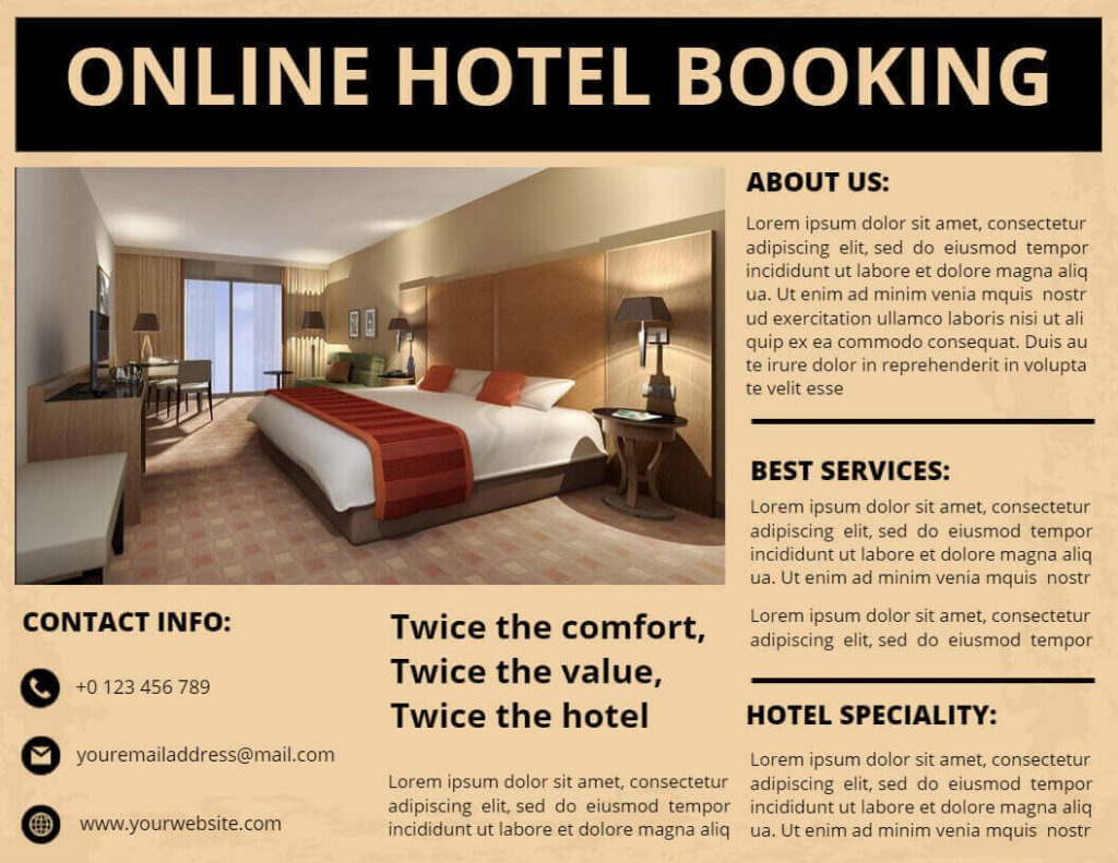 Hotel pamphlet template