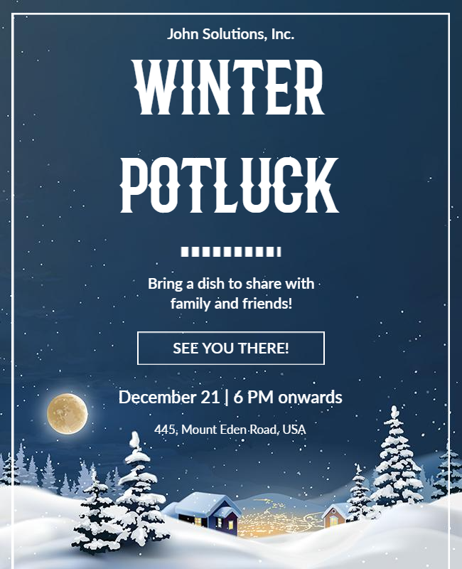 Winter Potluck Party Flyers designs