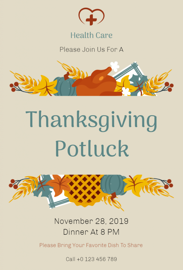 Thanksgiving Potluck Party Flyers