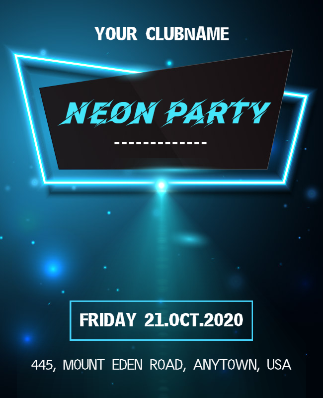 Neon Party flyer designs