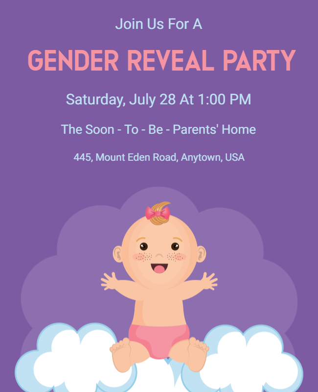 Gender Reveal Party flyer ideas