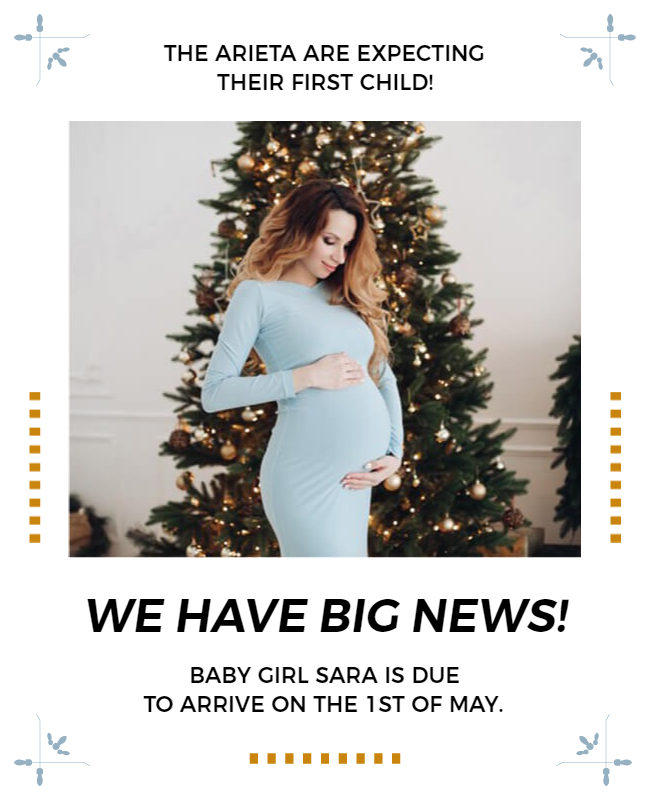 Pregnancy announcement flyer design ideas