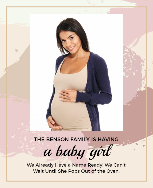 Pregnancy announcement flyer design illustration