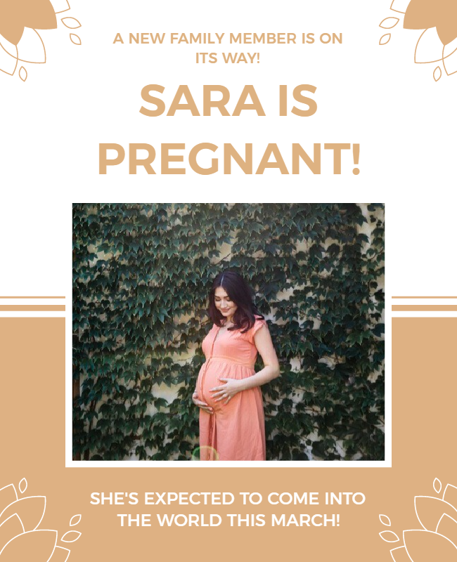 Pregnancy announcement flyer ideas