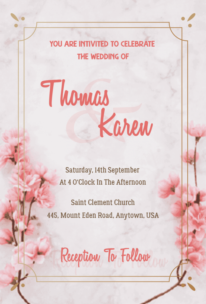 Wedding invitation template examples