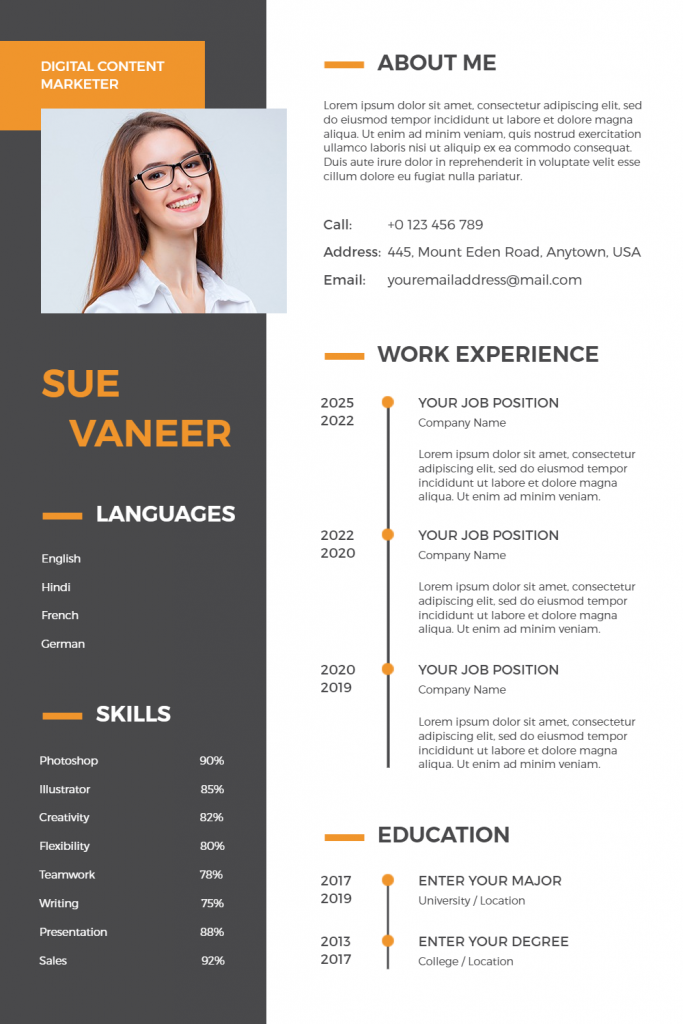 how to make a resume infographic idea