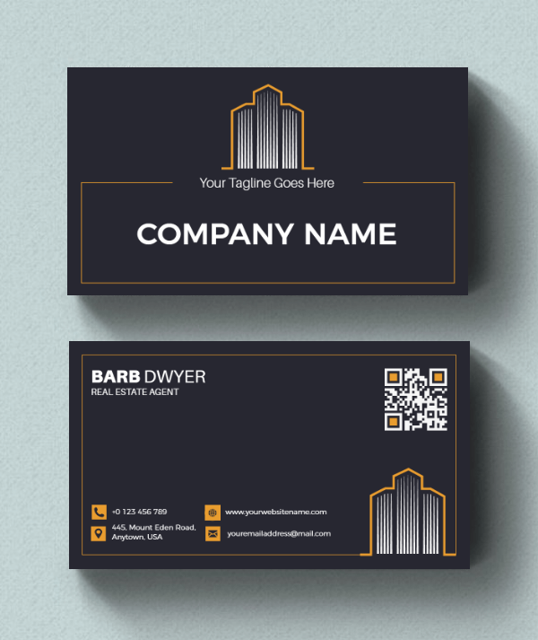 real estate business card example
