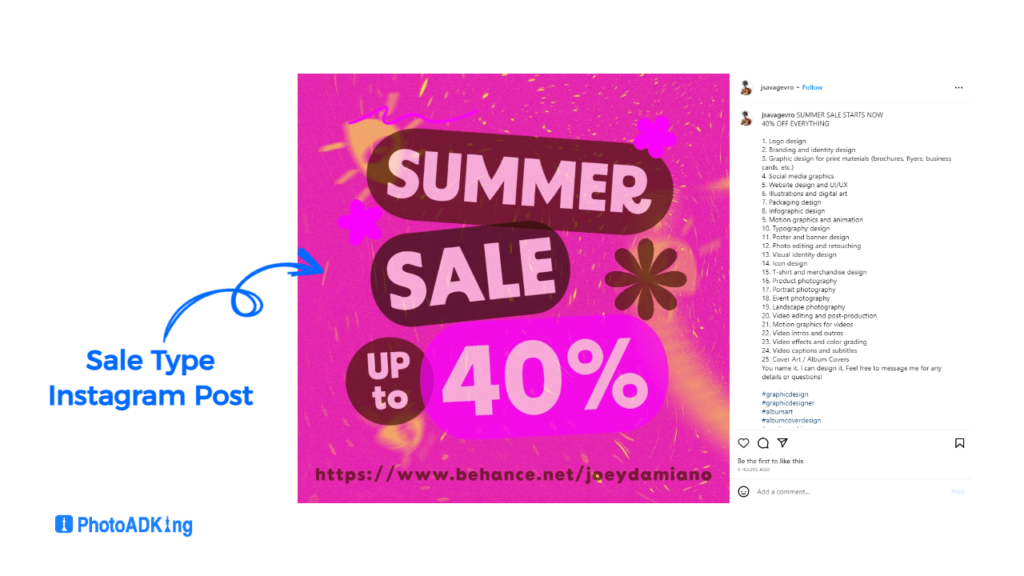 Sale type Instagram post