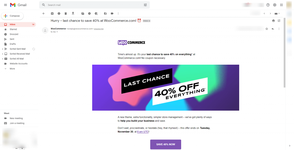 Email Screenshot from woo commerce
