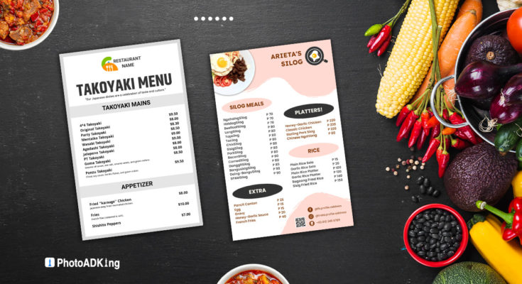restaurant menu design examples