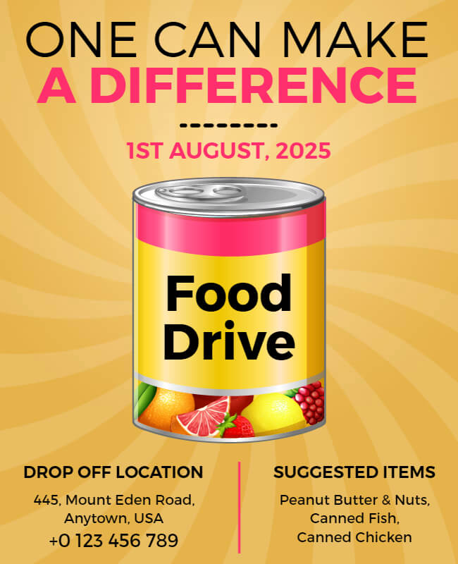 canned food drive poster ideas