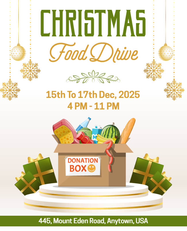 christmas food drive flyer