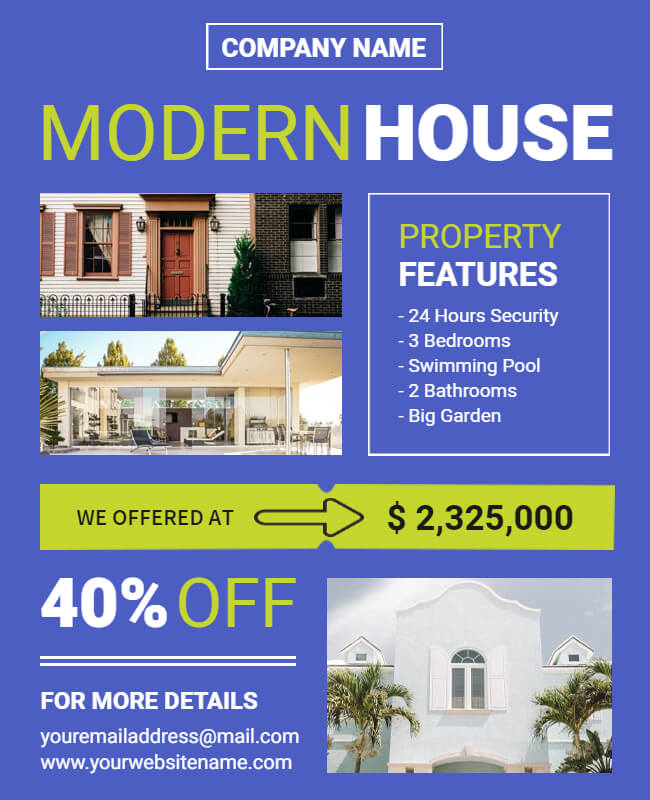 colorful real estate flyer