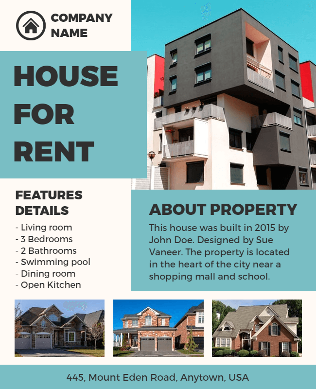 house for rent flyer