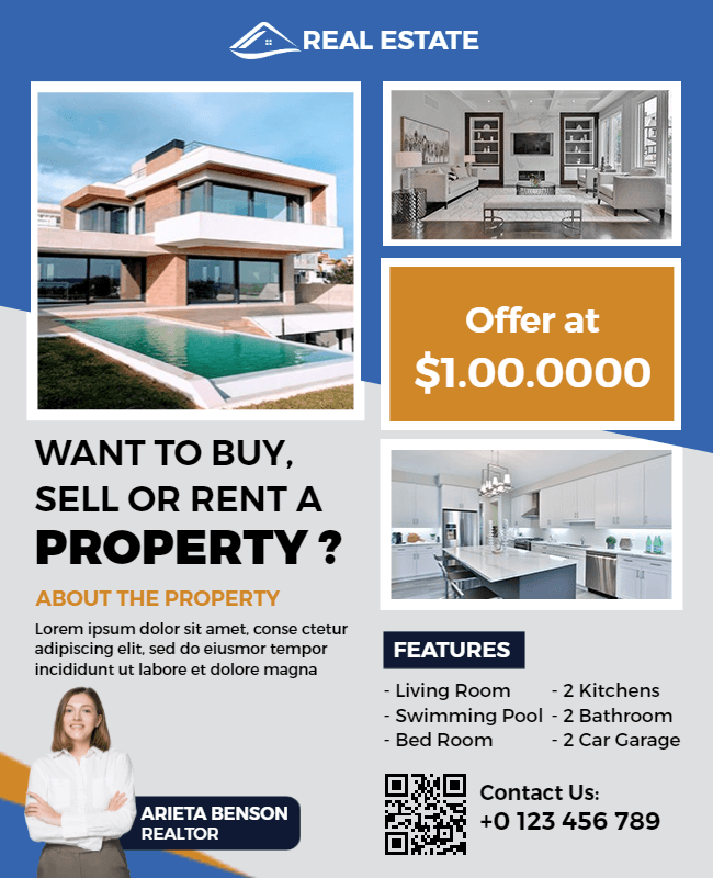 modern real estate flyer