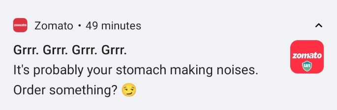zomato notification