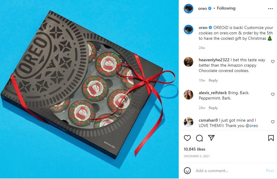 oreo branding on instagram