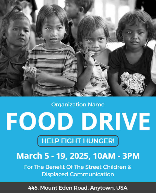 orphanage food drive flyer