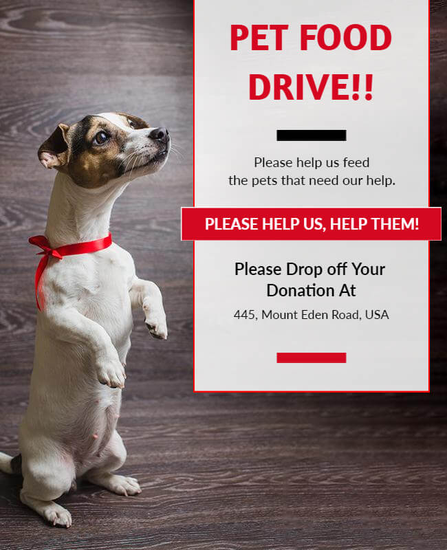 pet food drive flyer