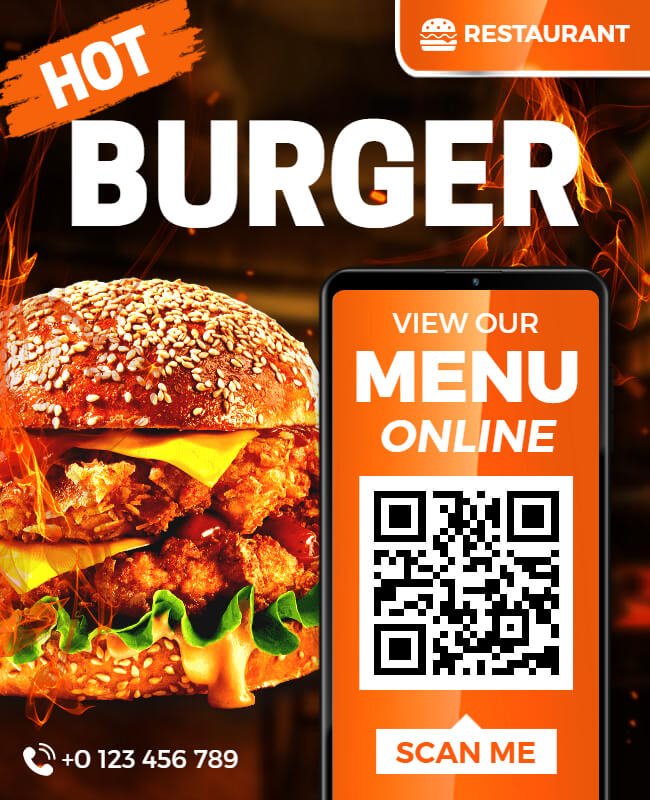 menu flyer with qr code