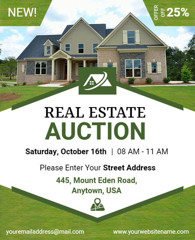 real estate auction flyer