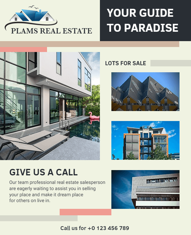 real estate flyer with images