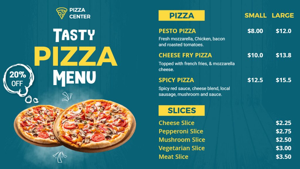 pizza menu