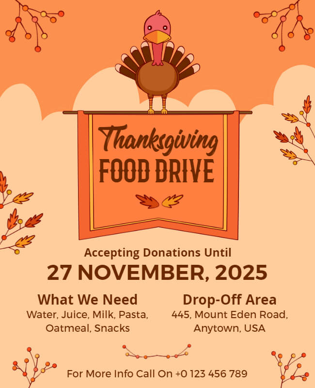 thanksgiving food drive flyer