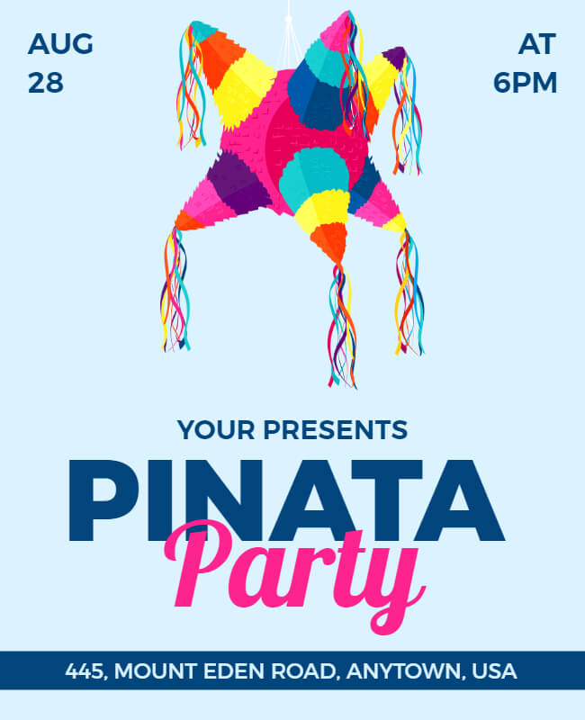 pinata party flyer