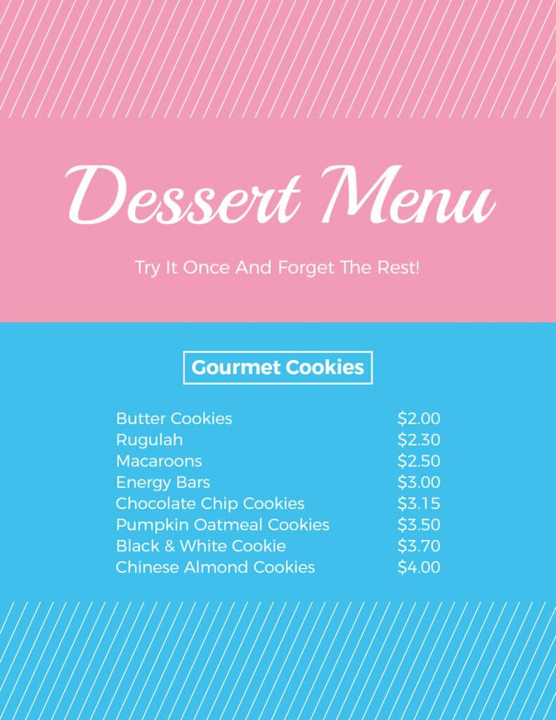 minimalist menu design examples