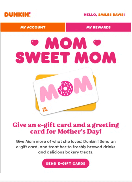 dunkin email