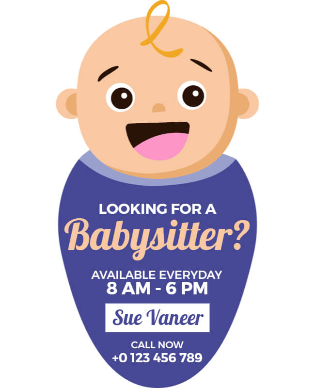 cutout type babysitting flyer sample