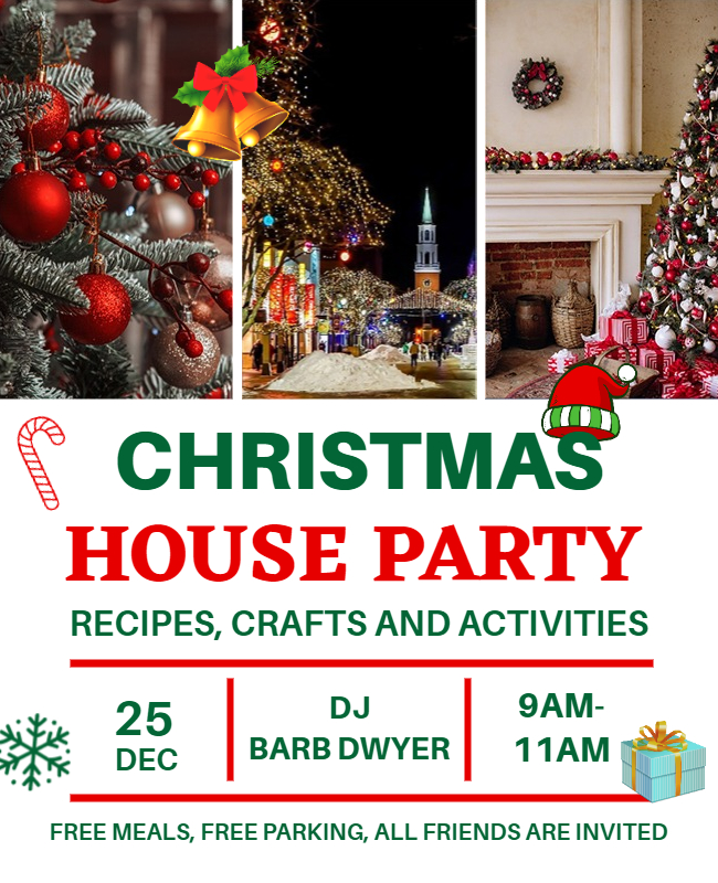 christmas house party poster