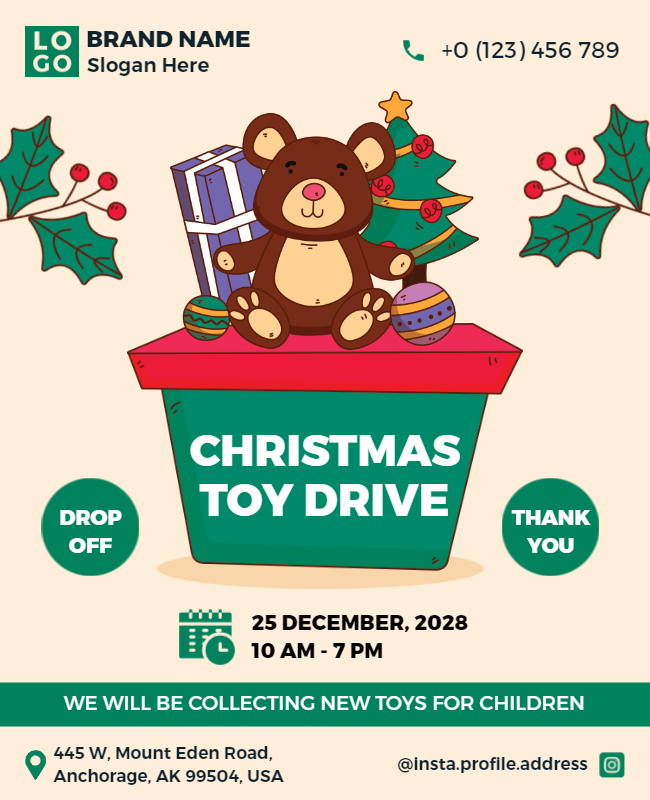 Christmas toy drive poster sample