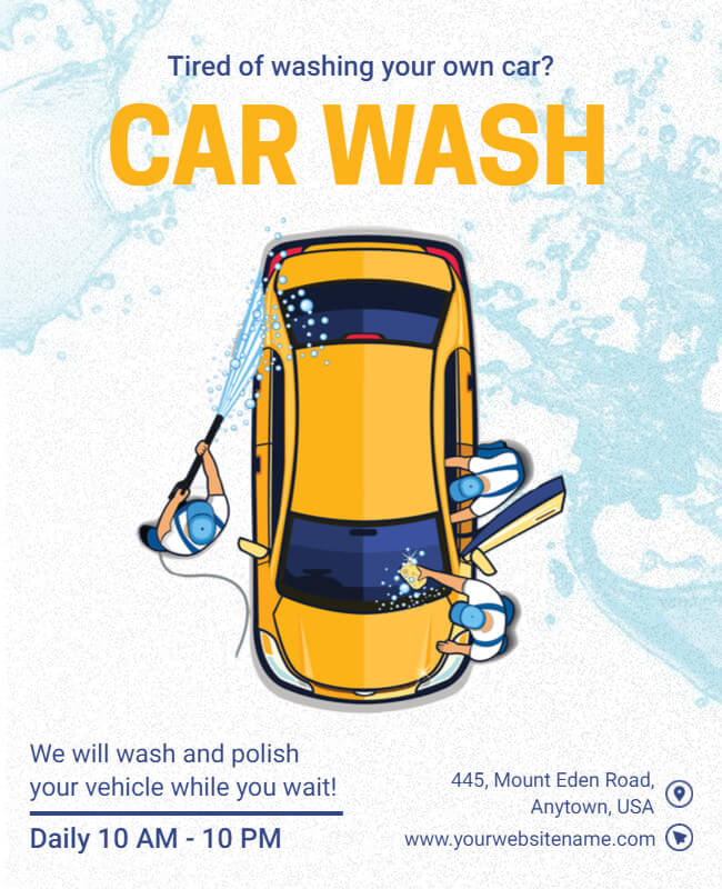 Animated Car Wash Poster Idea