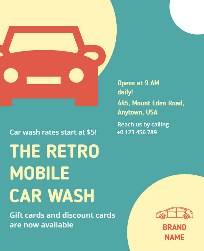 Retro Theme Car Wash Poster