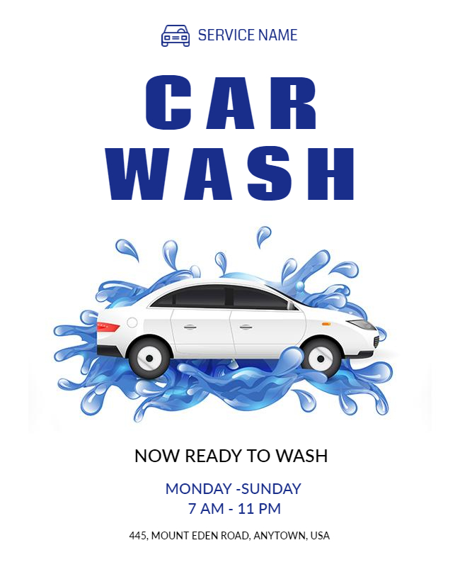 minimal car wash poster PhotoADKing