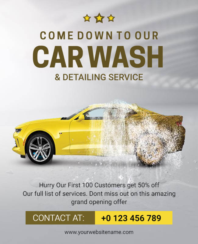 Car Wash Poster Template PhotoADKing