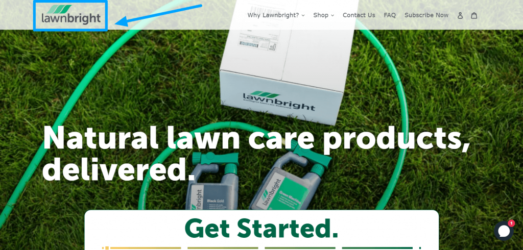 Lawnbright, homepage screenshot