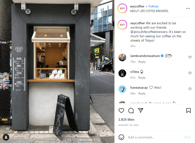 sey coffee instagram page