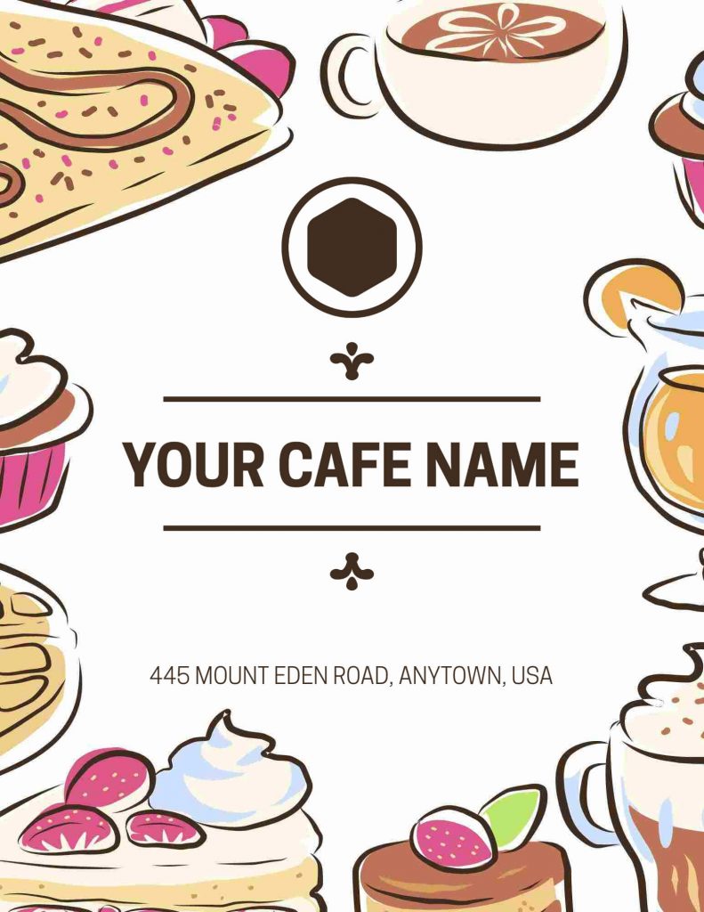 colorful cafe menu template