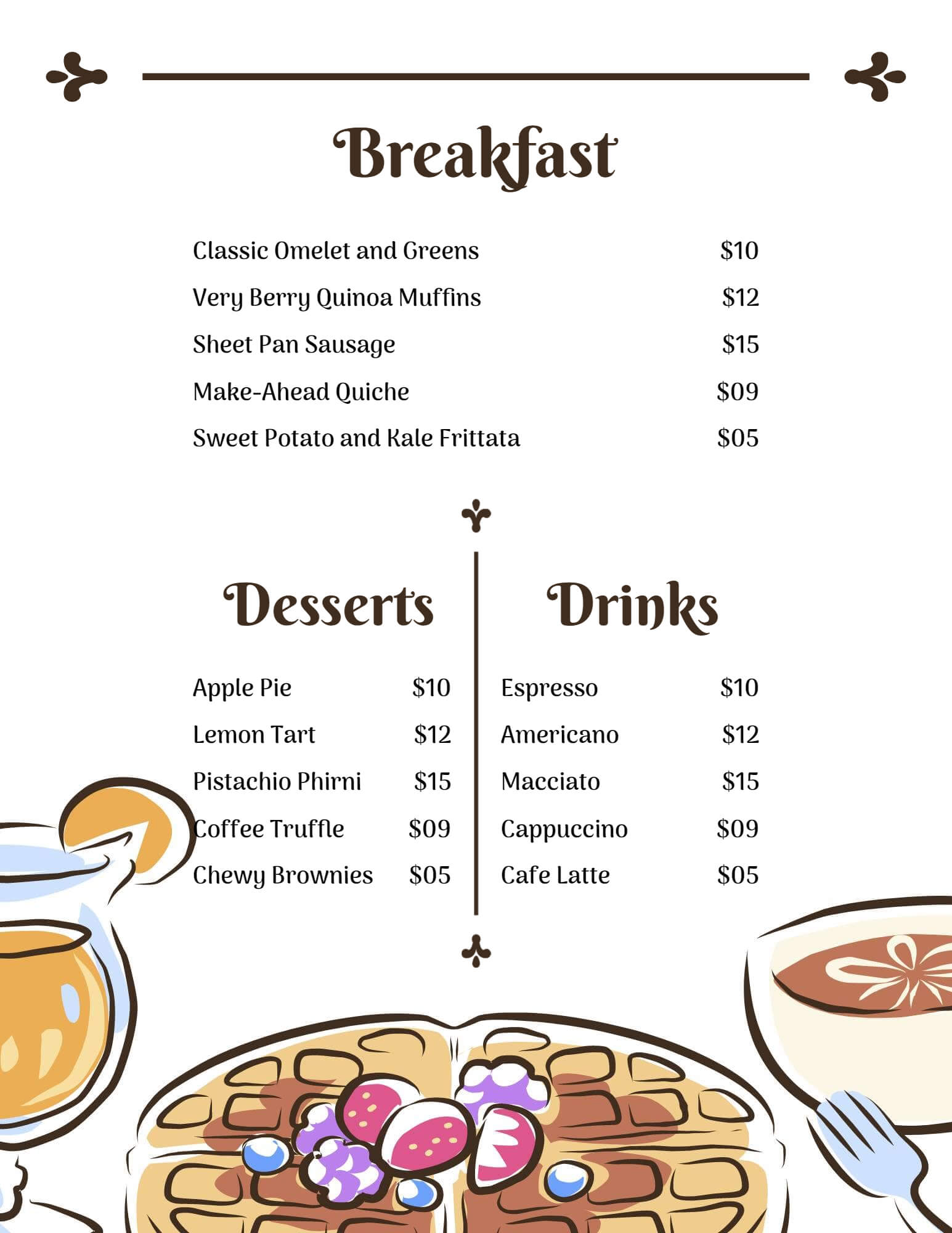 Cafe Menu Design Ideas Examples