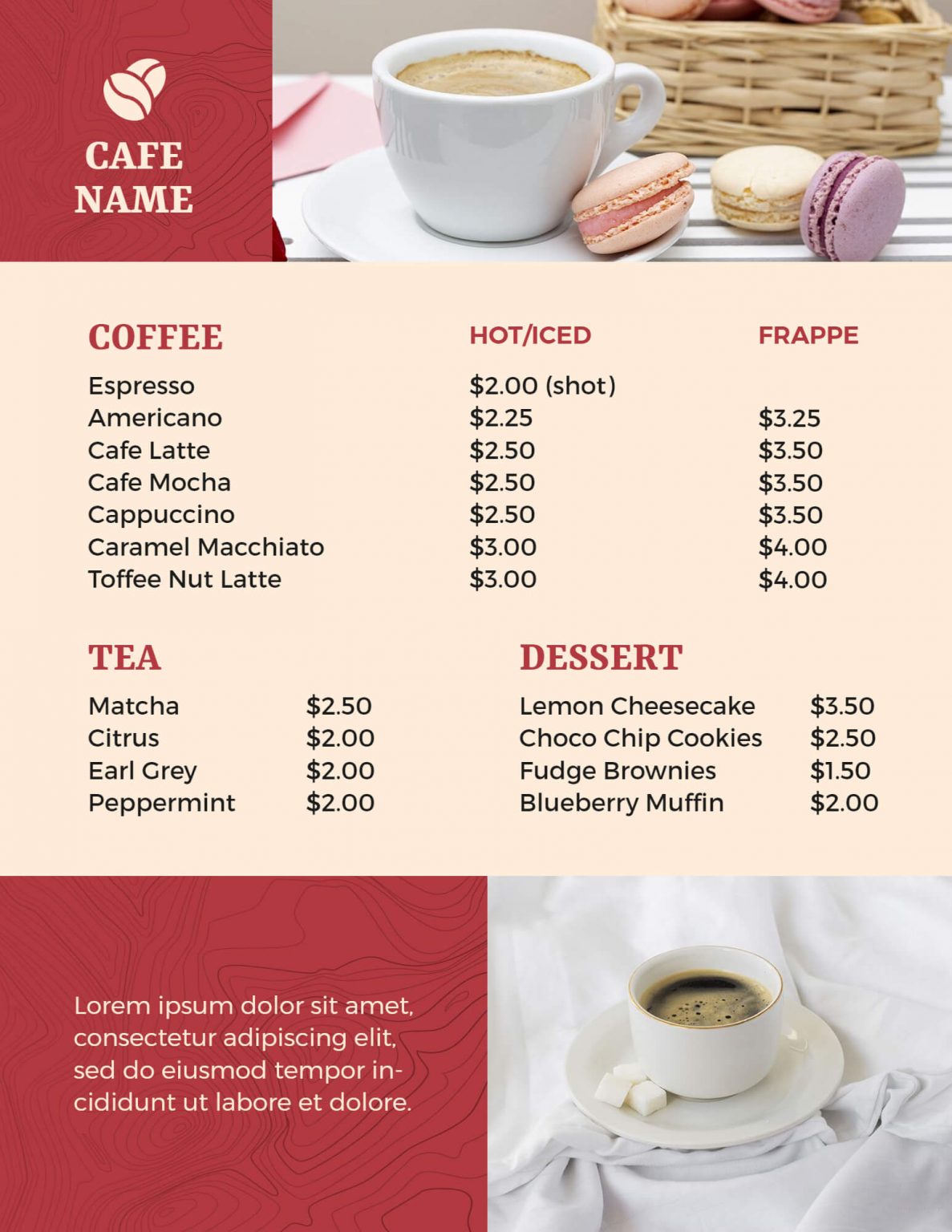 Cafe Menu Design Ideas & Examples