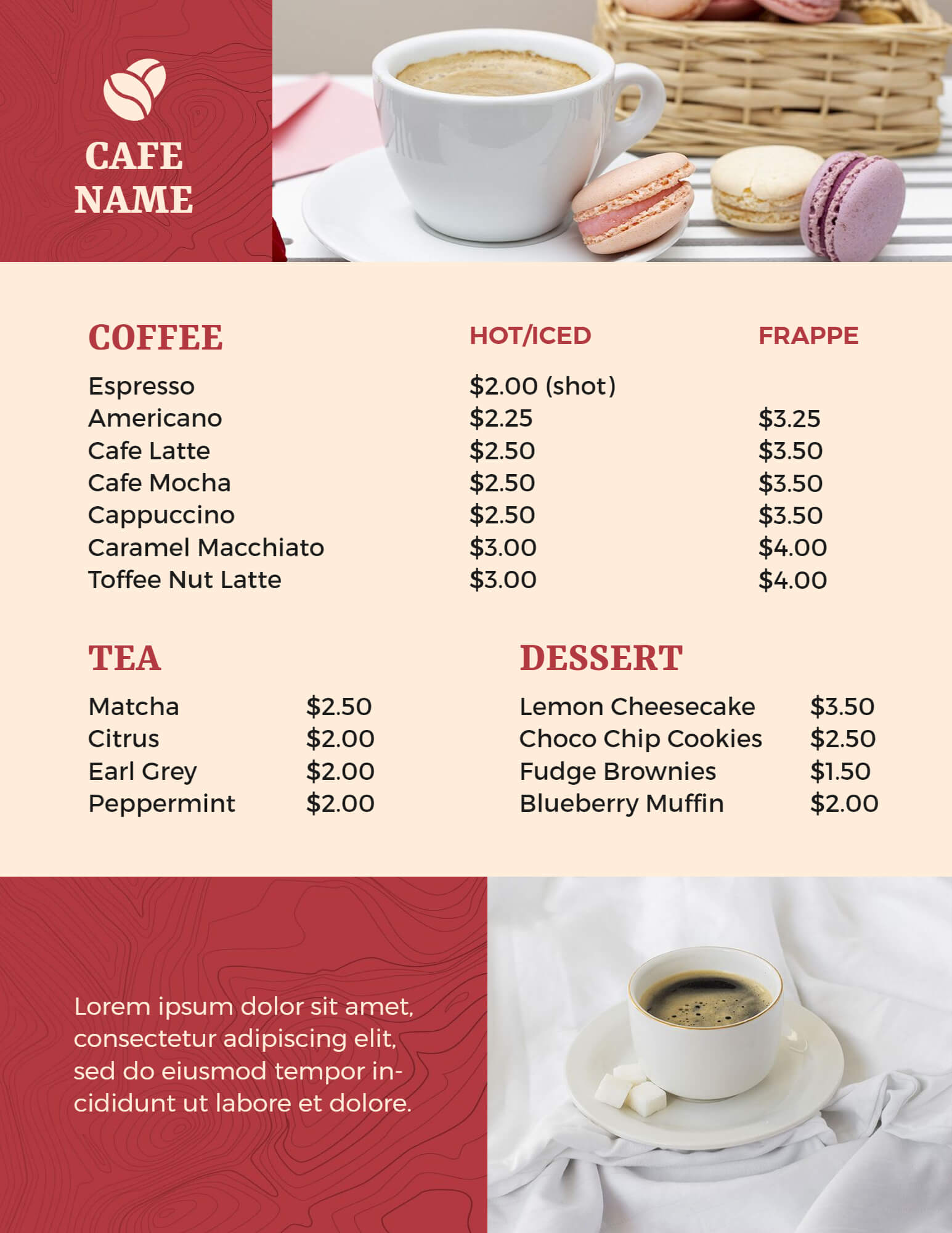 Cafe Menu Design Ideas & Examples